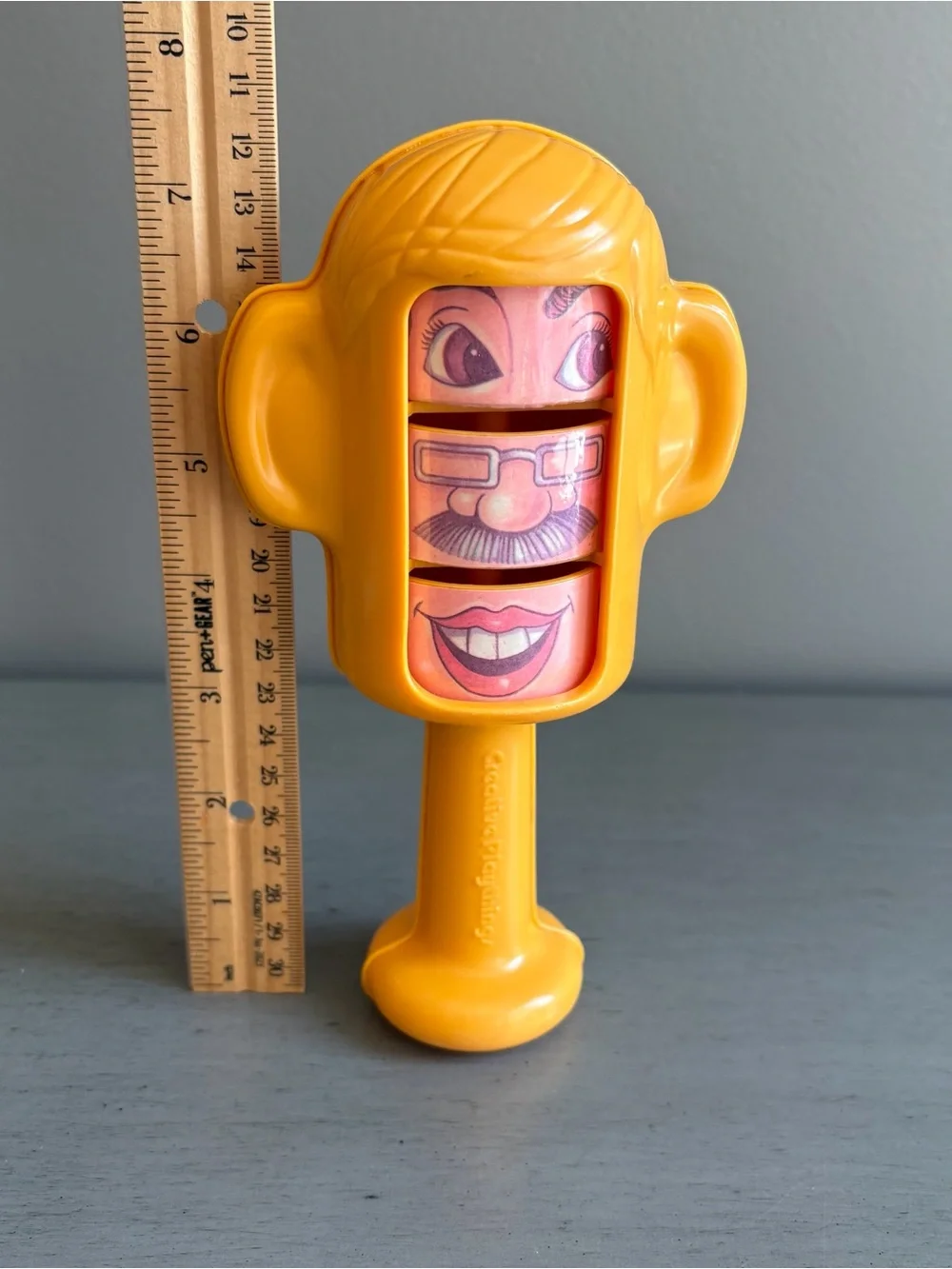 Vintage 70s 80s Creative Playthings Rotating Mix & Match Face Puzzle Toy Rattle